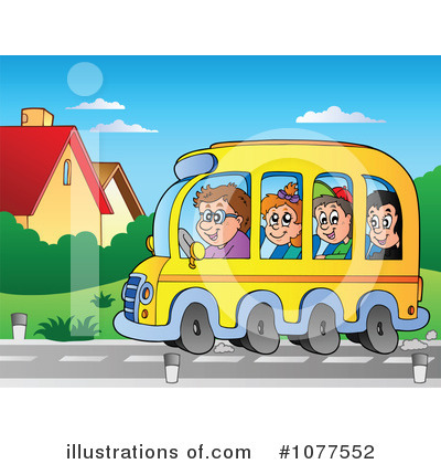 Royalty-Free (RF) School Bus Clipart Illustration by visekart - Stock Sample #1077552