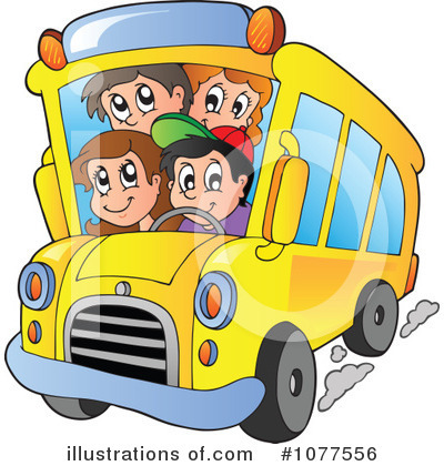 Royalty-Free (RF) School Bus Clipart Illustration by visekart - Stock Sample #1077556