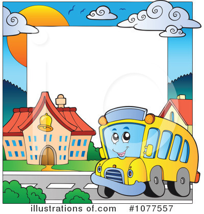 Royalty-Free (RF) School Bus Clipart Illustration by visekart - Stock Sample #1077557