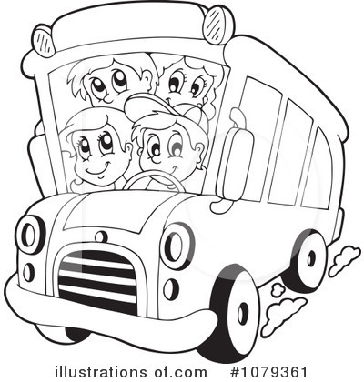 Royalty-Free (RF) School Bus Clipart Illustration by visekart - Stock Sample #1079361
