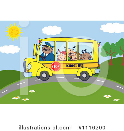 Royalty-Free (RF) School Bus Clipart Illustration by Hit Toon - Stock Sample #1116200