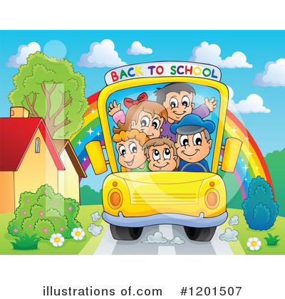 Royalty-Free (RF) School Bus Clipart Illustration by visekart - Stock Sample #1201507