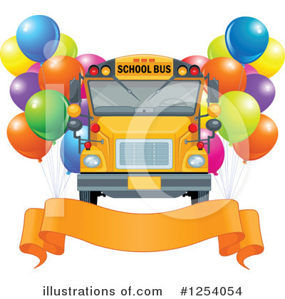 Royalty-Free (RF) School Bus Clipart Illustration by Pushkin - Stock Sample #1254054