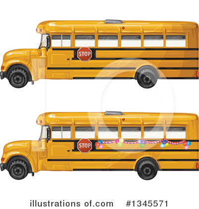 Royalty-Free (RF) School Bus Clipart Illustration by merlinul - Stock Sample #1345571