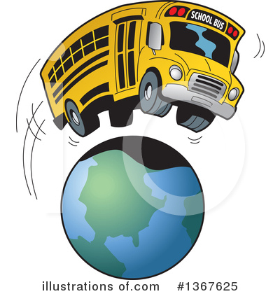 Royalty-Free (RF) School Bus Clipart Illustration by Clip Art Mascots - Stock Sample #1367625