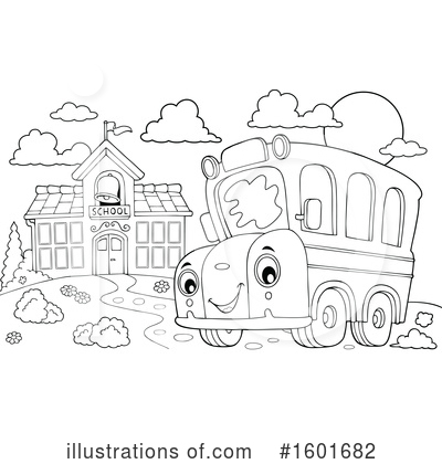 Royalty-Free (RF) School Bus Clipart Illustration by visekart - Stock Sample #1601682