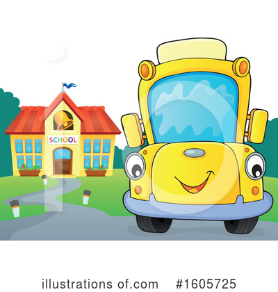 Royalty-Free (RF) School Bus Clipart Illustration by visekart - Stock Sample #1605725