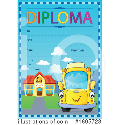 Royalty-Free (RF) School Bus Clipart Illustration by visekart - Stock Sample #1605728