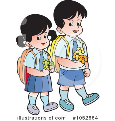 School Girl Clipart #1052864 by Lal Perera
