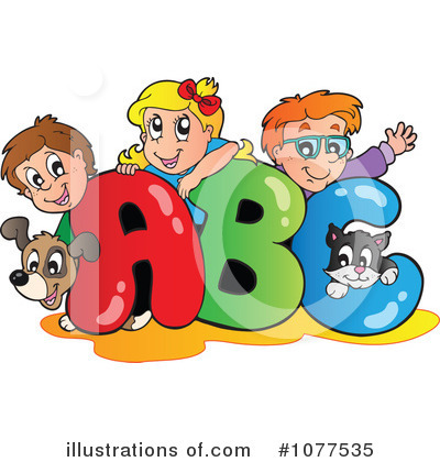 Royalty-Free (RF) School Children Clipart Illustration by visekart - Stock Sample #1077535