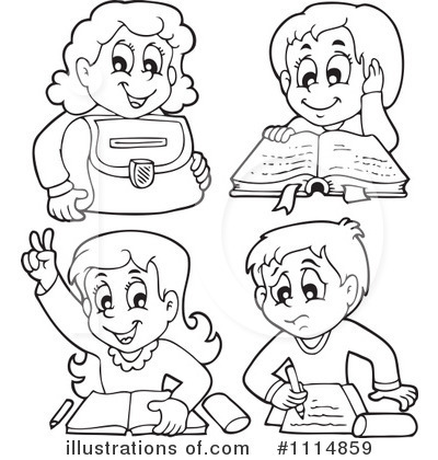 Royalty-Free (RF) School Children Clipart Illustration by visekart - Stock Sample #1114859