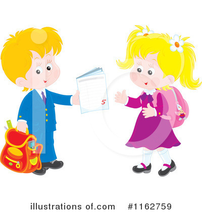 Royalty-Free (RF) School Children Clipart Illustration by Alex Bannykh - Stock Sample #1162759