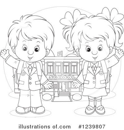 Royalty-Free (RF) School Children Clipart Illustration by Alex Bannykh - Stock Sample #1239807