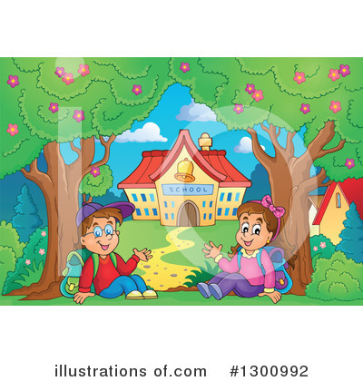 Royalty-Free (RF) School Children Clipart Illustration by visekart - Stock Sample #1300992