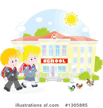 Royalty-Free (RF) School Children Clipart Illustration by Alex Bannykh - Stock Sample #1305885