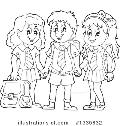 Royalty-Free (RF) School Children Clipart Illustration by visekart - Stock Sample #1335832