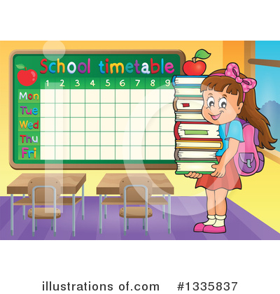 Royalty-Free (RF) School Children Clipart Illustration by visekart - Stock Sample #1335837