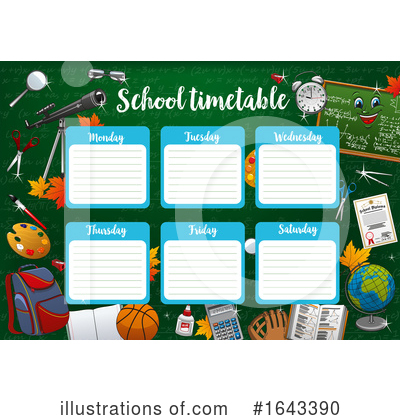 School Timetable Clipart #1643390 by Vector Tradition SM