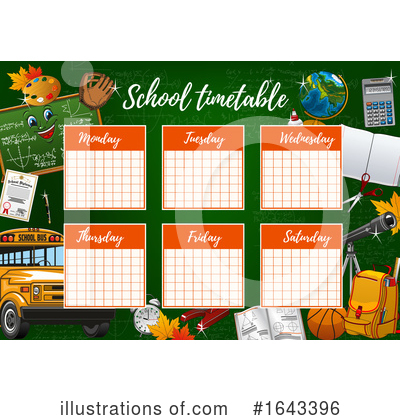 School Timetable Clipart #1643396 by Vector Tradition SM