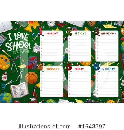 School Time Table Clipart #1643397 by Vector Tradition SM