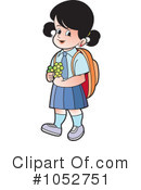 School Girl Clipart #1052751 by Lal Perera