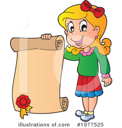 Royalty-Free (RF) School Girl Clipart Illustration by visekart - Stock Sample #1077525
