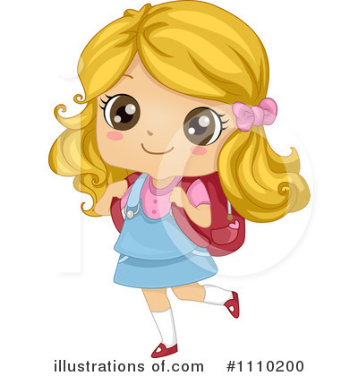 Royalty-Free (RF) School Girl Clipart Illustration by BNP Design Studio - Stock Sample #1110200