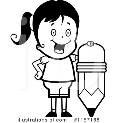 Royalty-Free (RF) School Girl Clipart Illustration by Cory Thoman - Stock Sample #1157168