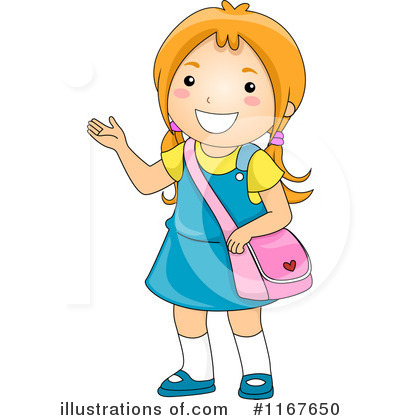 Royalty-Free (RF) School Girl Clipart Illustration by BNP Design Studio - Stock Sample #1167650