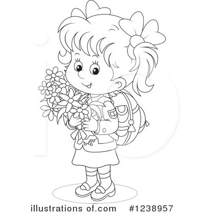 Royalty-Free (RF) School Girl Clipart Illustration by Alex Bannykh - Stock Sample #1238957