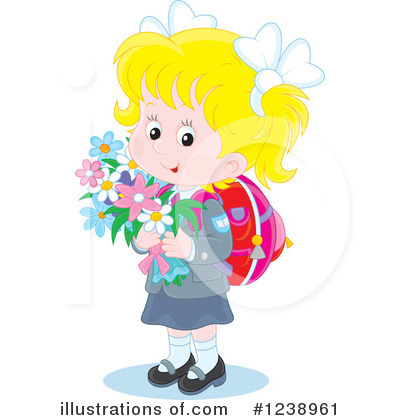 Royalty-Free (RF) School Girl Clipart Illustration by Alex Bannykh - Stock Sample #1238961
