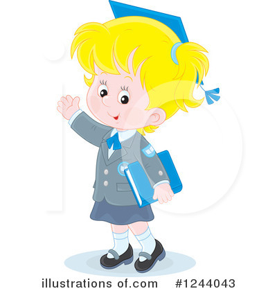 Royalty-Free (RF) School Girl Clipart Illustration by Alex Bannykh - Stock Sample #1244043