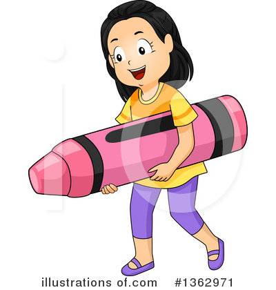 Royalty-Free (RF) School Girl Clipart Illustration by BNP Design Studio - Stock Sample #1362971