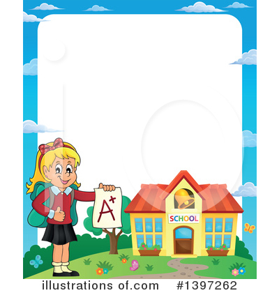 Royalty-Free (RF) School Girl Clipart Illustration by visekart - Stock Sample #1397262