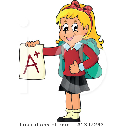 School Girl Clipart #1397263 by visekart