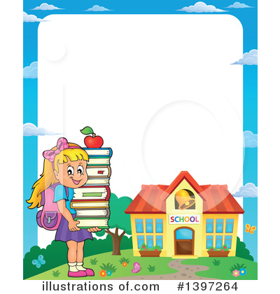 Royalty-Free (RF) School Girl Clipart Illustration by visekart - Stock Sample #1397264