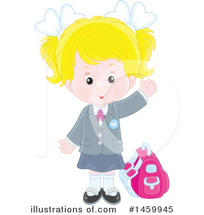 Royalty-Free (RF) School Girl Clipart Illustration by Alex Bannykh - Stock Sample #1459945