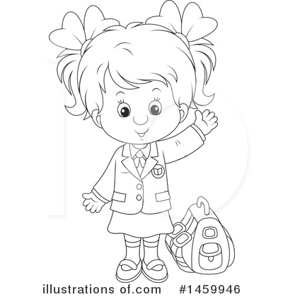 Royalty-Free (RF) School Girl Clipart Illustration by Alex Bannykh - Stock Sample #1459946