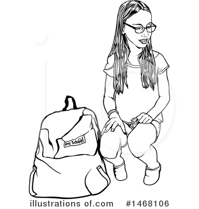 Royalty-Free (RF) School Girl Clipart Illustration by dero - Stock Sample #1468106