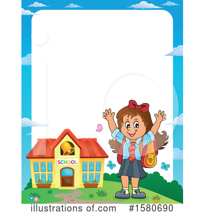 Royalty-Free (RF) School Girl Clipart Illustration by visekart - Stock Sample #1580690