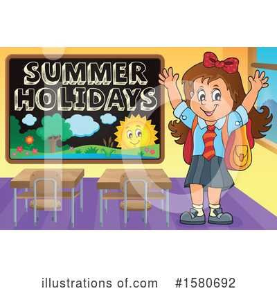 Royalty-Free (RF) School Girl Clipart Illustration by visekart - Stock Sample #1580692