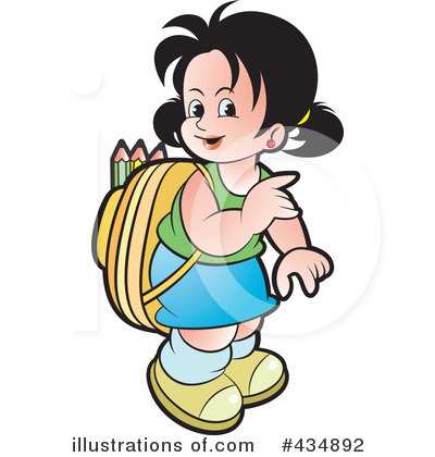 Royalty-Free (RF) School Girl Clipart Illustration by Lal Perera - Stock Sample #434892