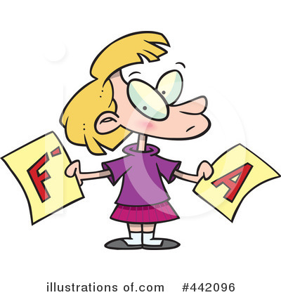 Royalty-Free (RF) School Girl Clipart Illustration by toonaday - Stock Sample #442096