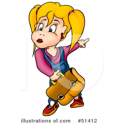 Royalty-Free (RF) School Girl Clipart Illustration by dero - Stock Sample #51412