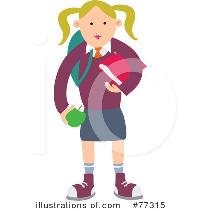Royalty-Free (RF) School Girl Clipart Illustration by Prawny - Stock Sample #77315