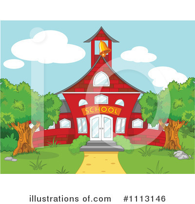 Royalty-Free (RF) School House Clipart Illustration by Pushkin - Stock Sample #1113146