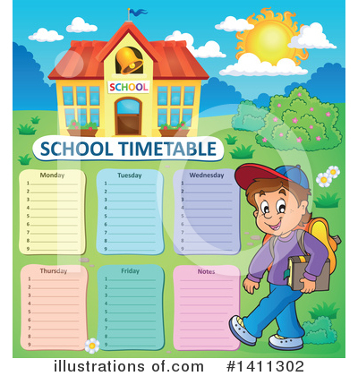 Royalty-Free (RF) School Time Table Clipart Illustration by visekart - Stock Sample #1411302