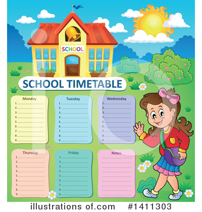 Royalty-Free (RF) School Time Table Clipart Illustration by visekart - Stock Sample #1411303