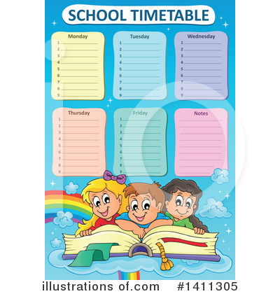 Royalty-Free (RF) School Time Table Clipart Illustration by visekart - Stock Sample #1411305