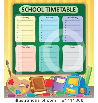 Royalty-Free (RF) School Time Table Clipart Illustration by visekart - Stock Sample #1411306